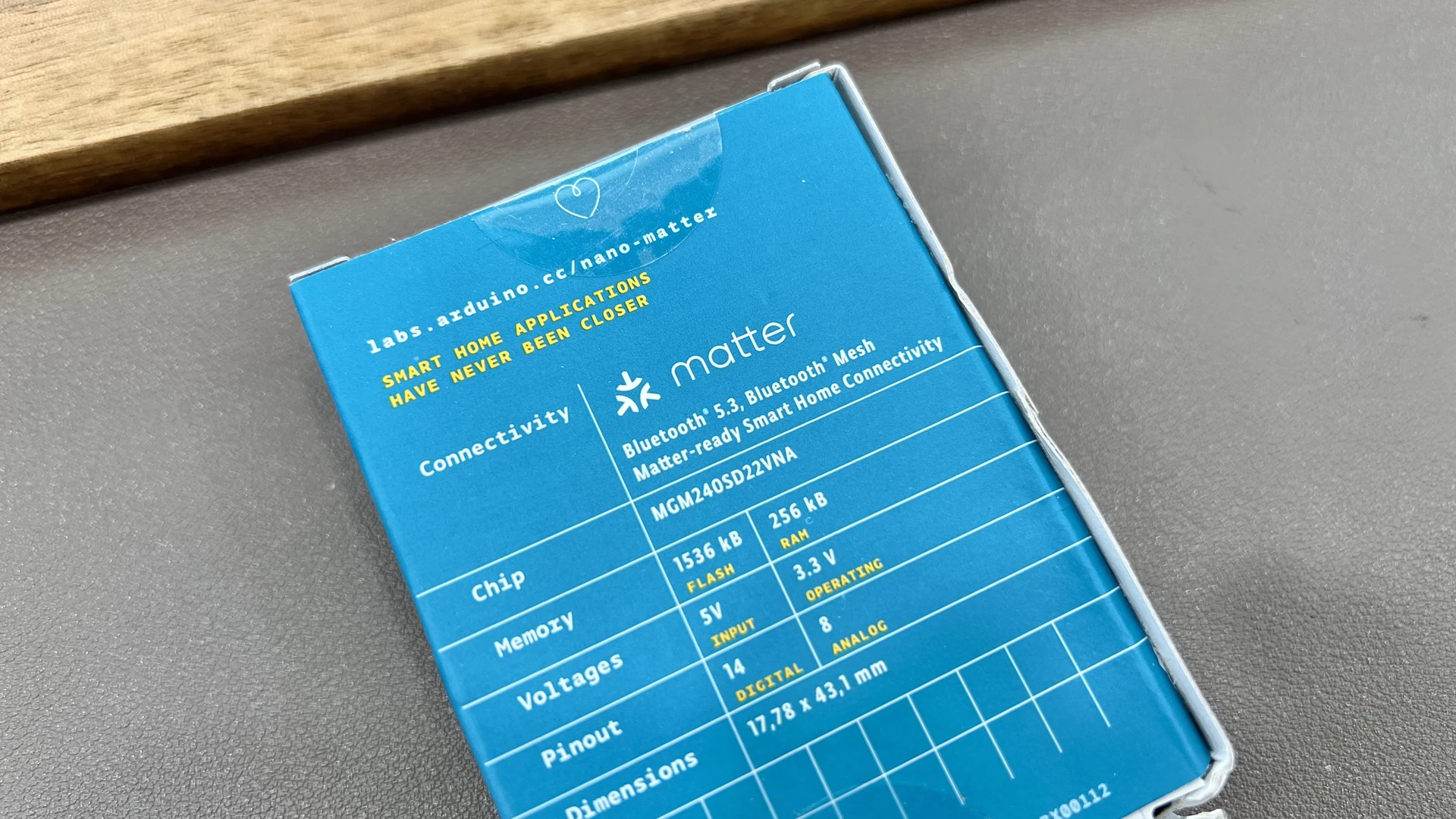 아두이노 나노 매터 후면 박스 사양 표시