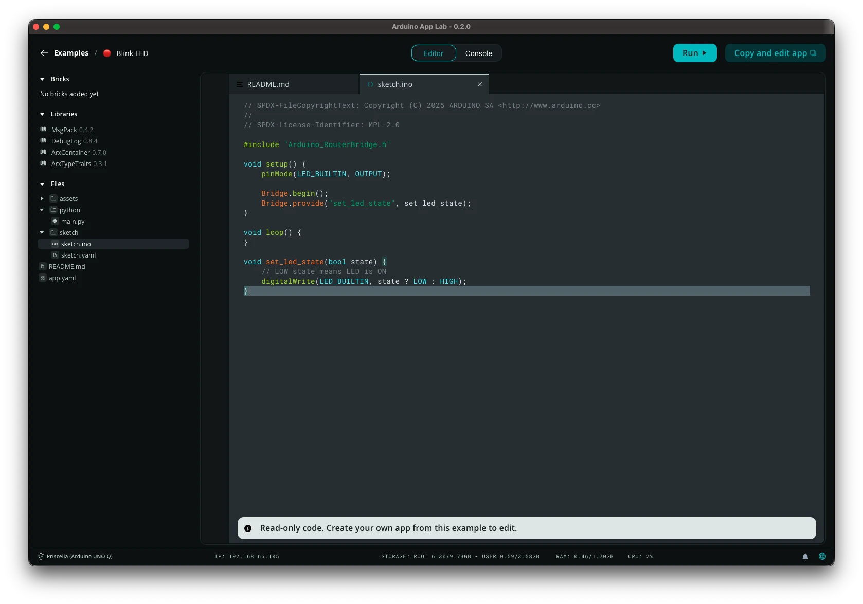 Arduino App Lab 튜토리얼