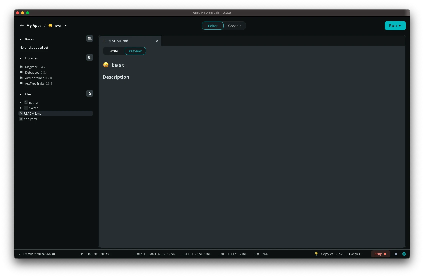 Arduino App Lab App 직접 만들어보기