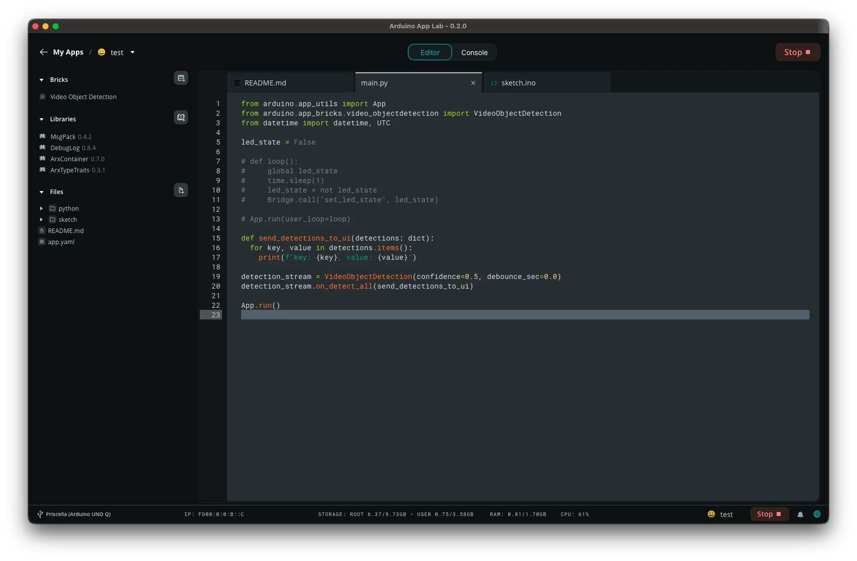 Arduino App Lab App 직접 만들어보기