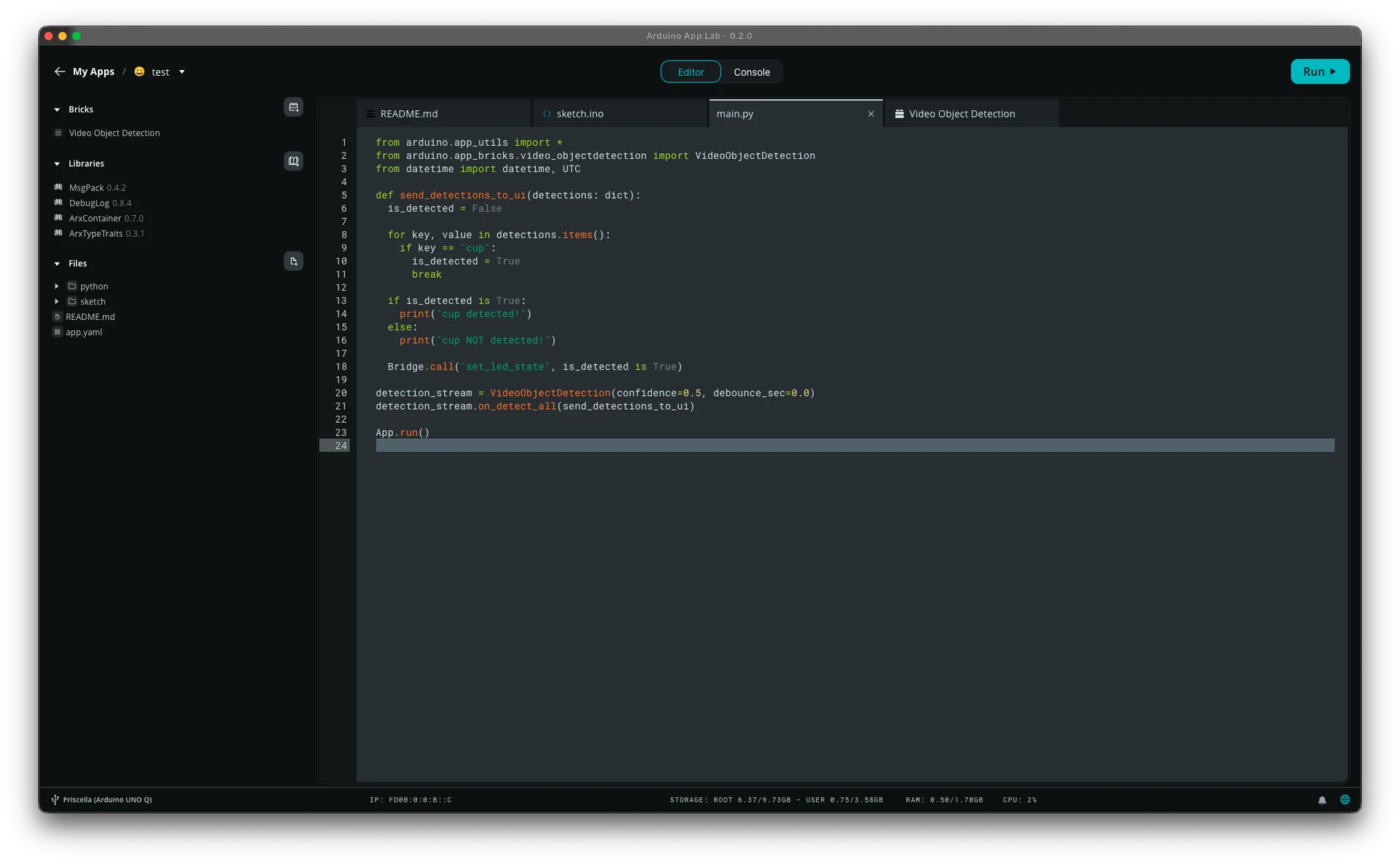 Arduino App Lab App 직접 만들어보기