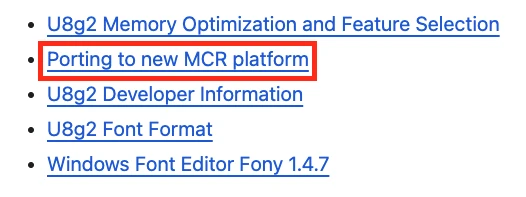 u8g2 Wiki 중 일부 (MCR → MCU 오타로 보임) [[링크]](https://github.com/olikraus/u8g2/wiki)