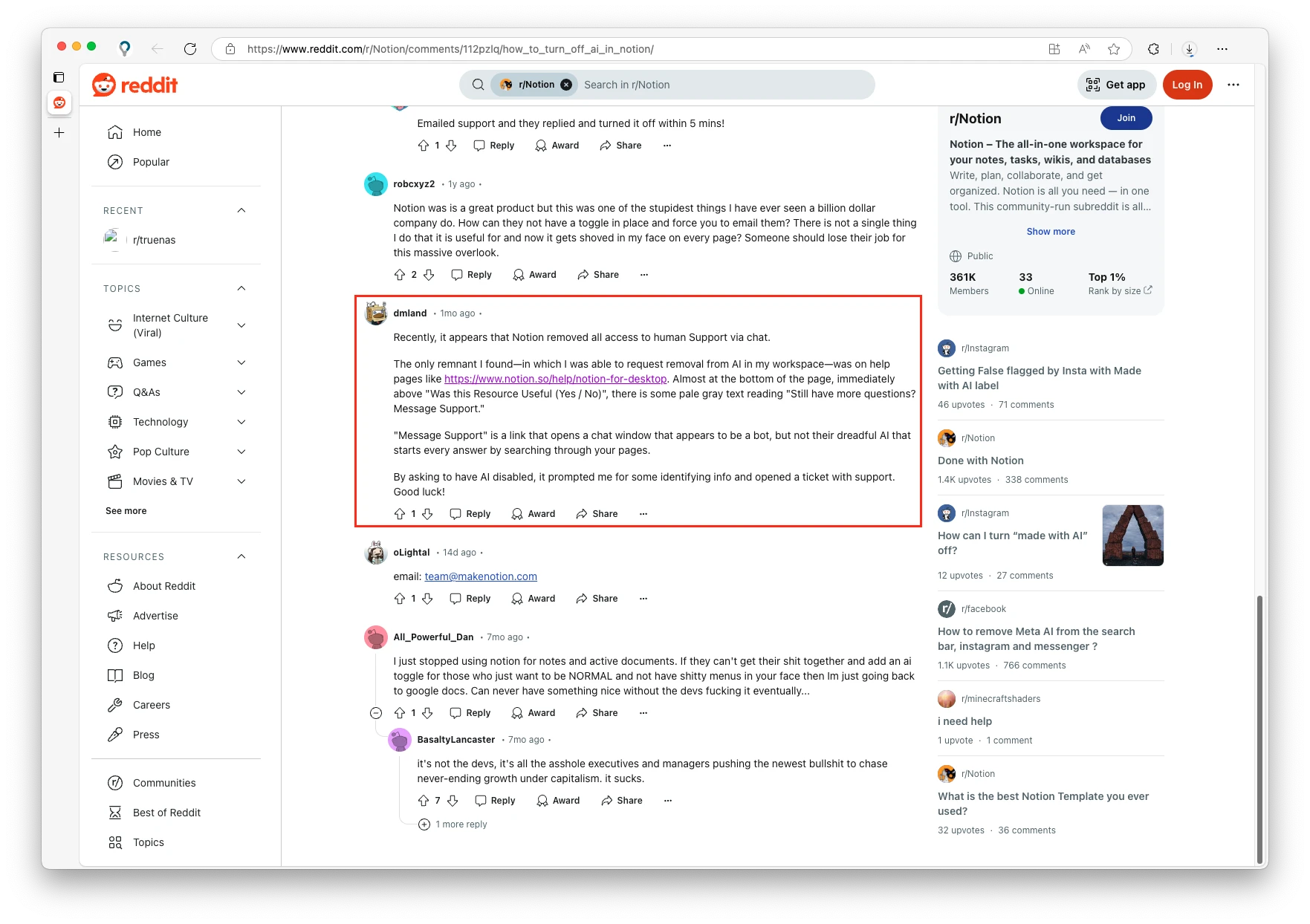 naimmaa - How to turn off AI in notion [[link](https://www.reddit.com/r/Notion/comments/112pzlq/how_to_turn_off_ai_in_notion/)]