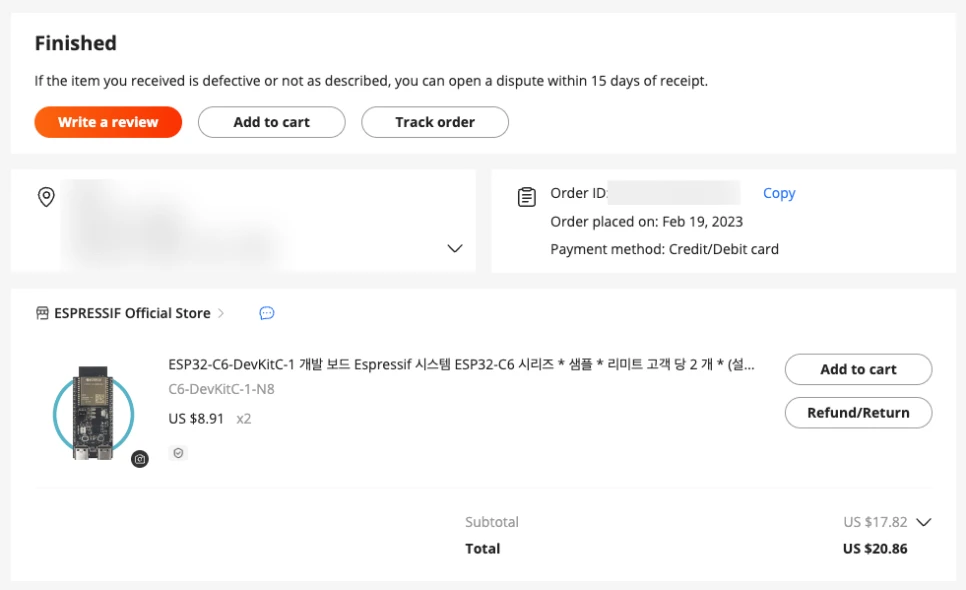 ESP32-C6-DevKitC-1 구매