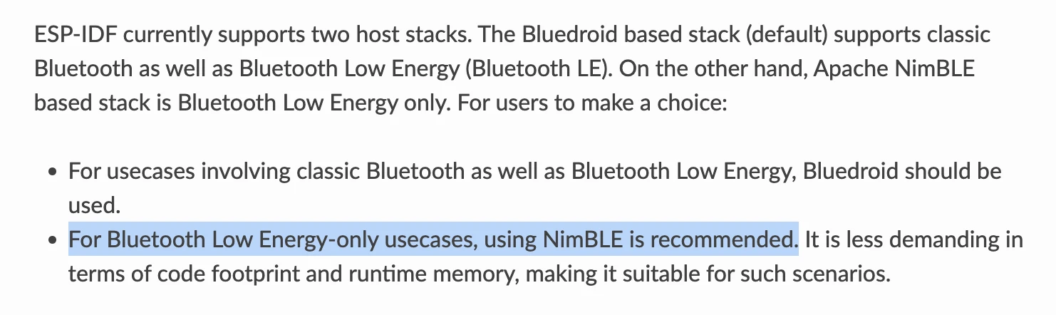 ESP-IDF Bluetooth API Docs 중 일부 [(바로가기)](https://docs.espressif.com/projects/esp-idf/en/latest/esp32/api-reference/bluetooth/index.html)