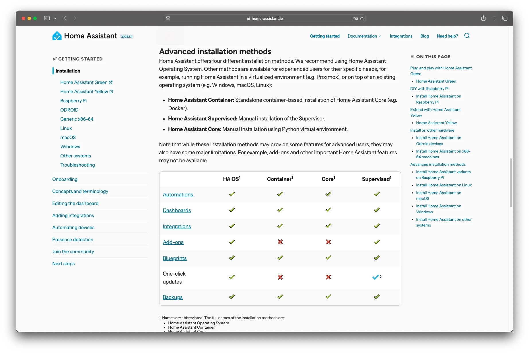 Home Assistant - Installation [[link](https://www.home-assistant.io/installation/)]