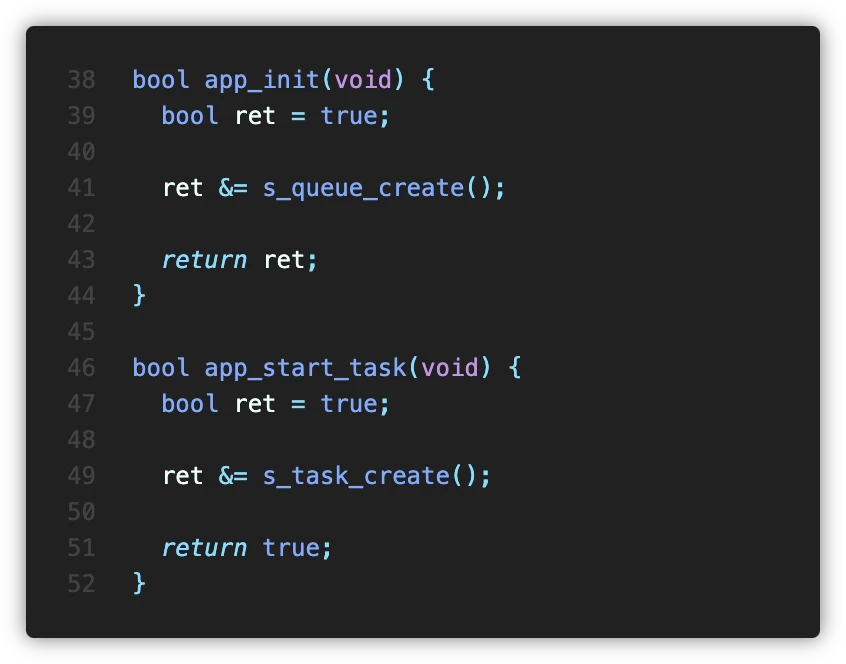 app/app.c 중 일부 - App Layer API