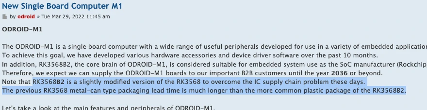 New Single Board Computer M1