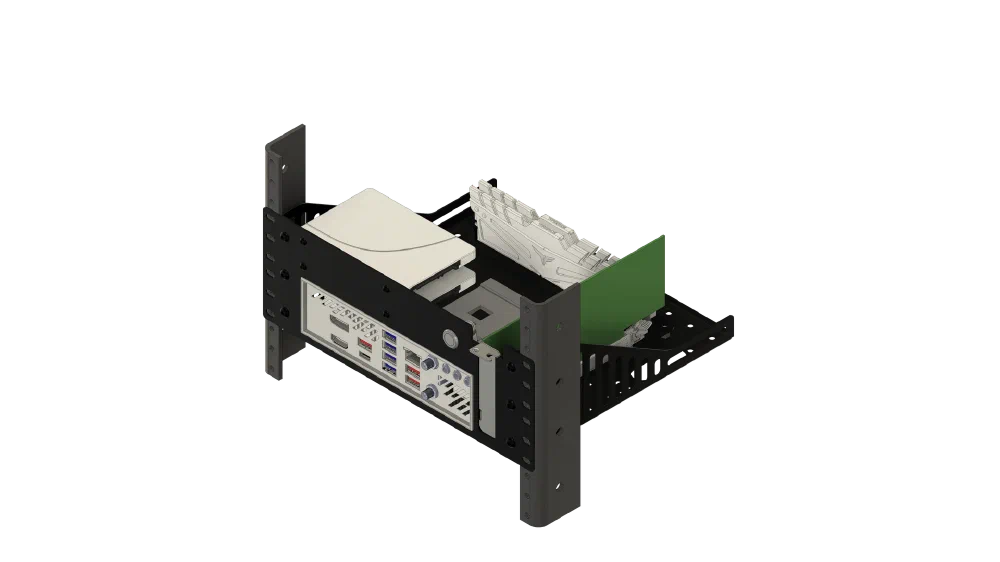 10인치 랙 전용 ITX 메인보드 브라켓 설계 과정 - 3D 조립