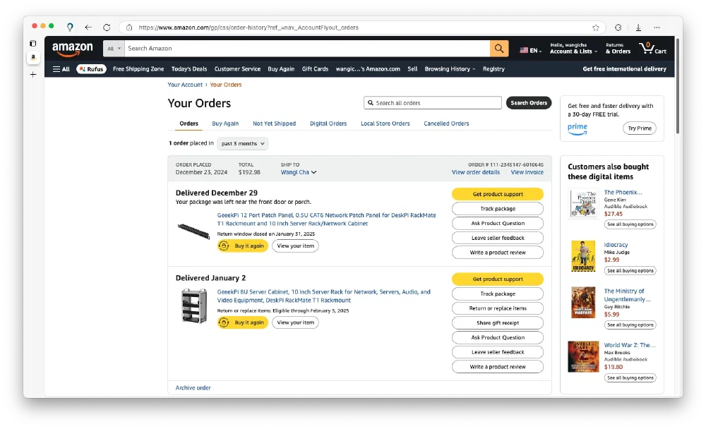 아마존에서 DeskPi RackMate T1 구매
