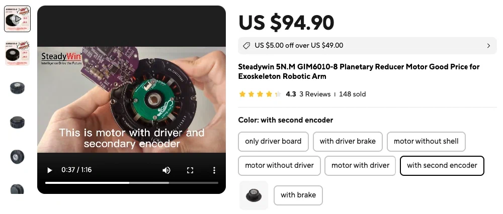 AliExpress - Steadywin 5N.M GIM6010-8
