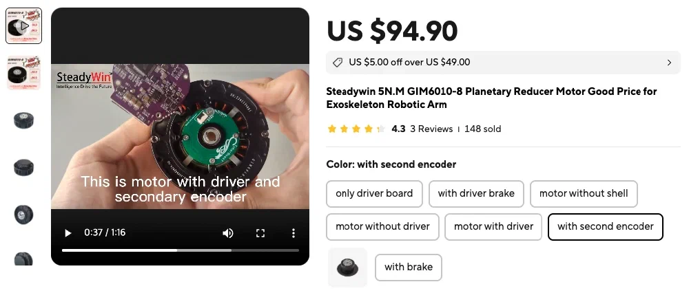 AliExpress - Steadywin 5N.M GIM6010-8