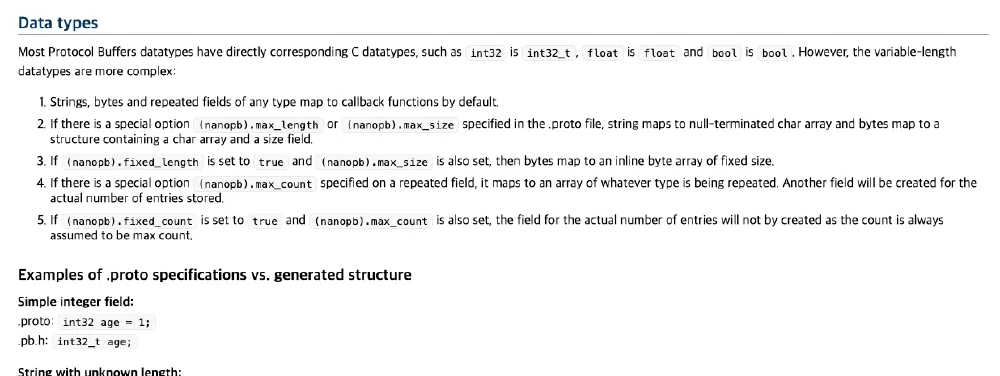 Nanopb Docs - concepts 중 Data types [[링크]](https://jpa.kapsi.fi/nanopb/docs/concepts.html#data-types)