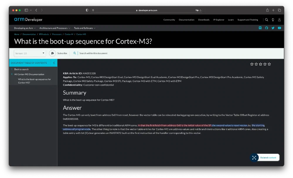 arm Documentation - KA001328