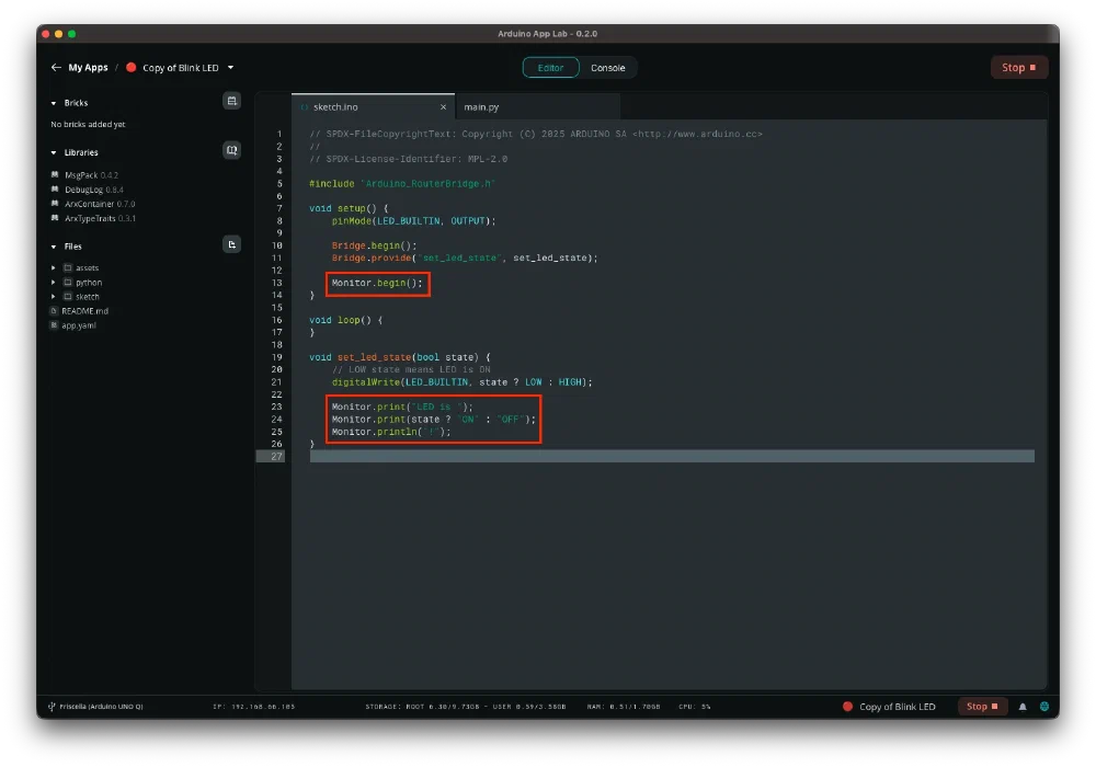 Arduino App Lab 튜토리얼