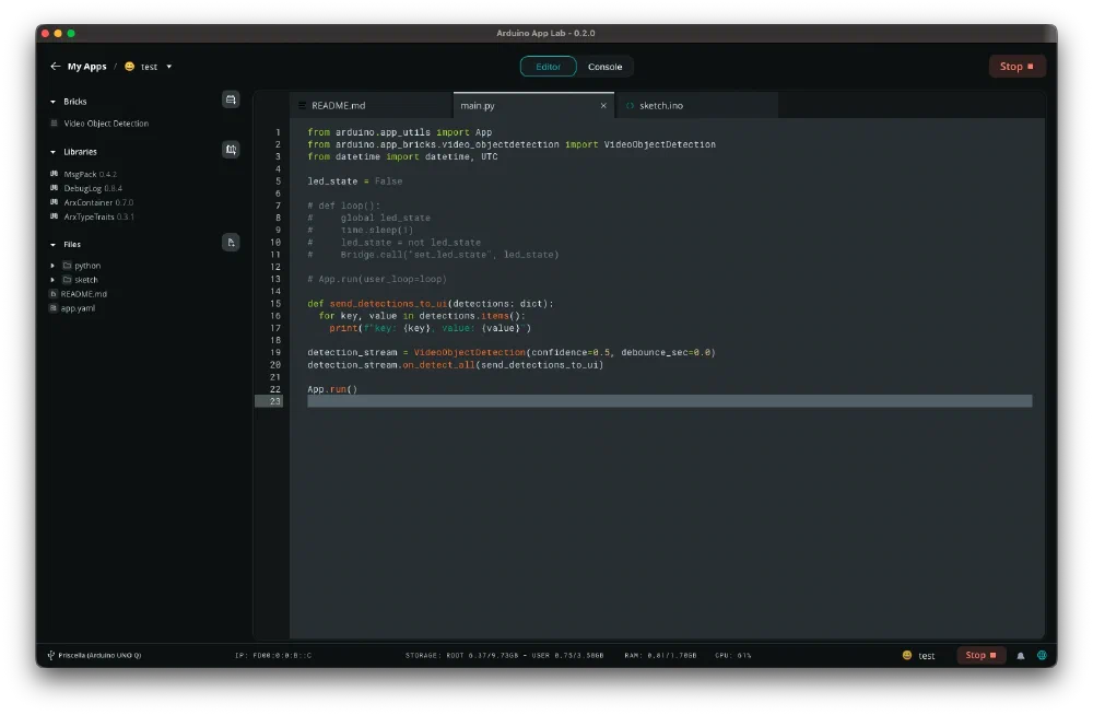 Arduino App Lab App 직접 만들어보기
