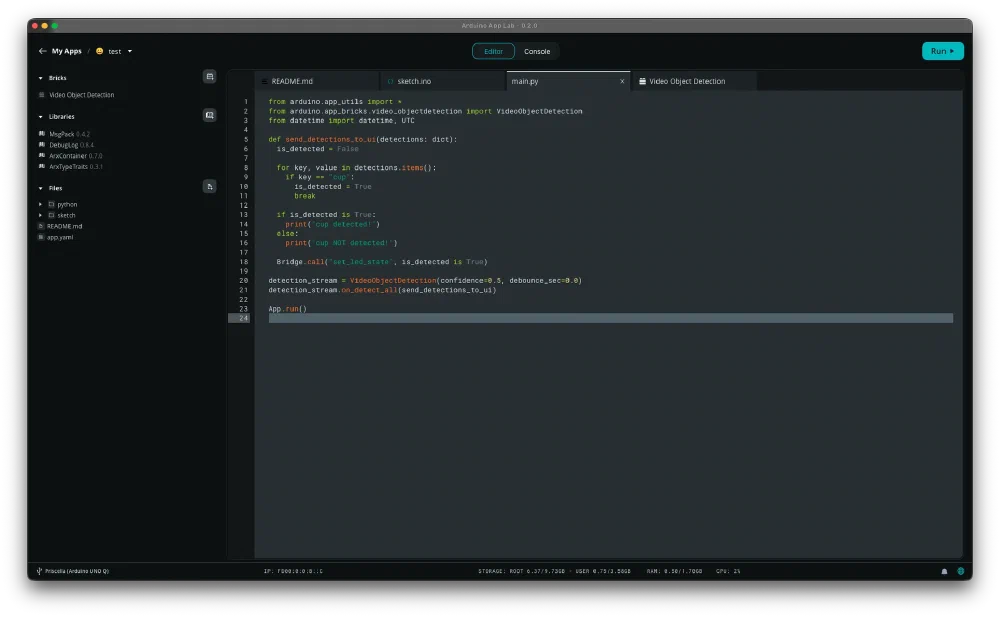 Arduino App Lab App 직접 만들어보기