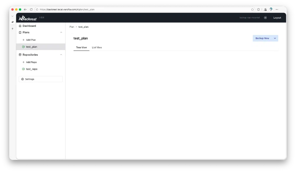 Backrest Plan 설정 완료