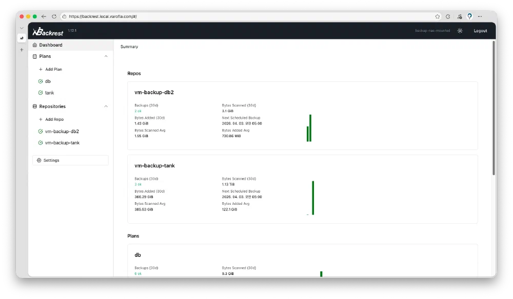 Backrest 실 사용중