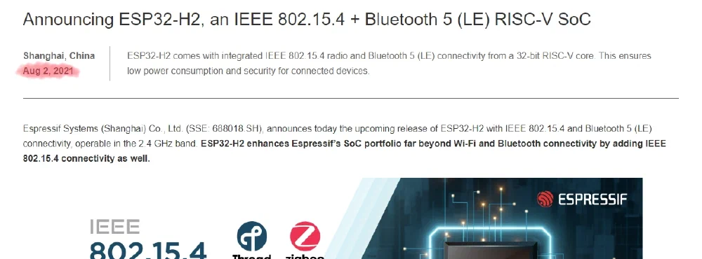ESP32-H2 발표