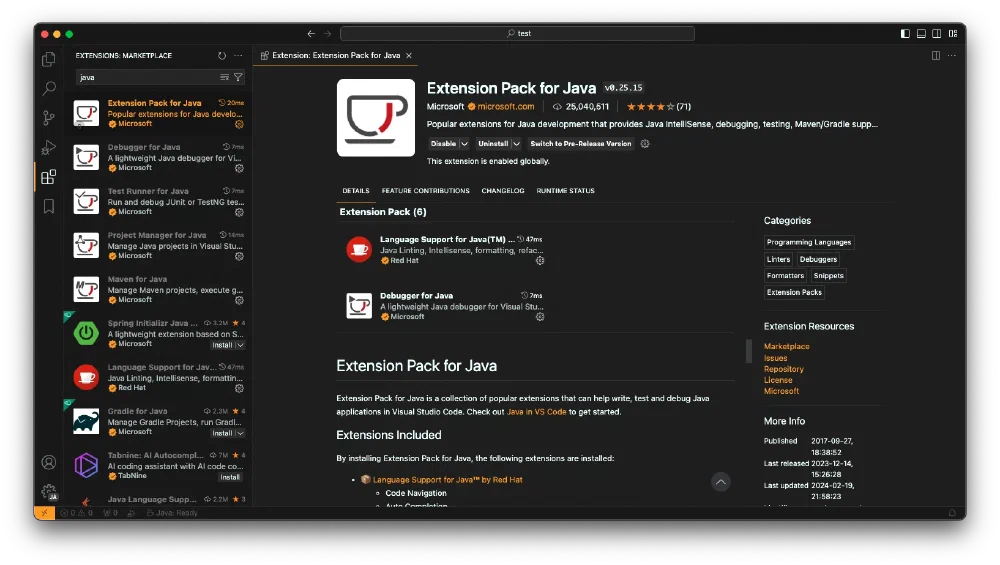 VSCode Java Extension