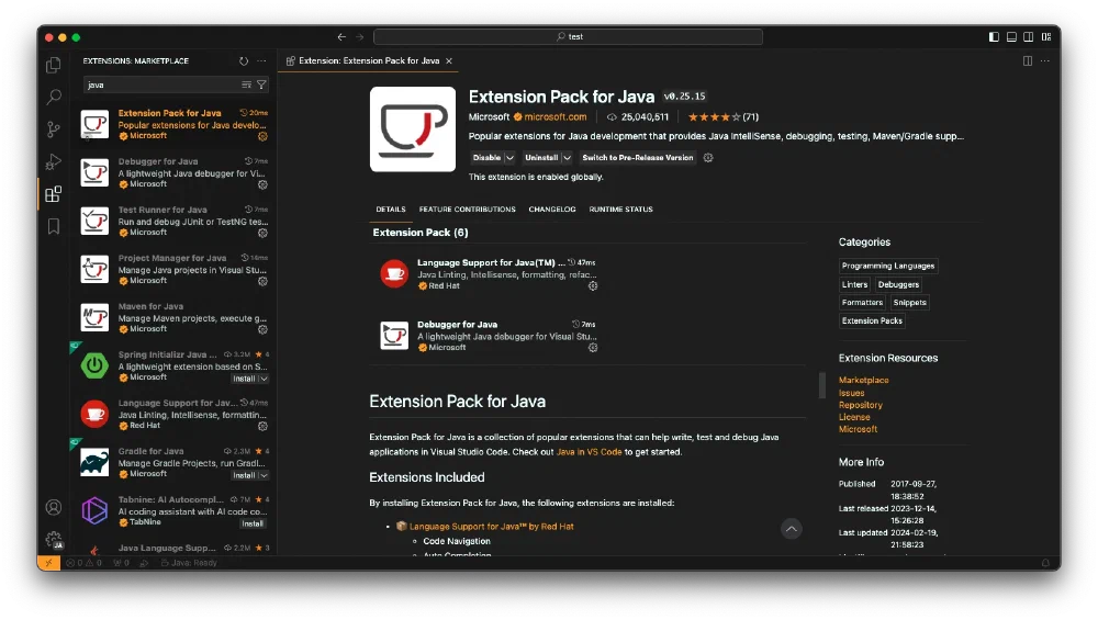 VSCode Java Extension