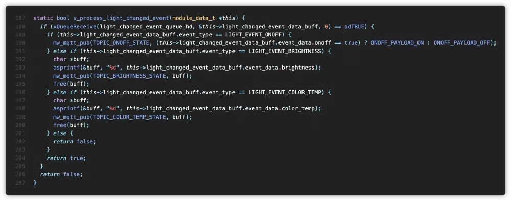 app/task/network_task/task_module.c 중 일부 - 조명 변경 이벤트 처리