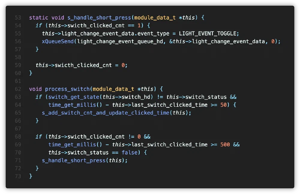app/task/app_task/task_module.c 중 일부 - switch 제어