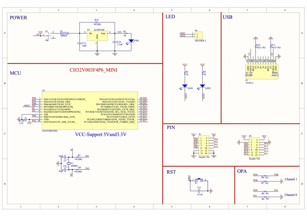 CH32V003F4P6-EVT-R0의 Schematic